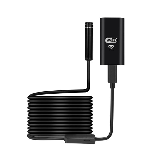 Endoscop cu camera video, cablu dur 5 m, HD, Wi-Fi cu conectare la telefon, compatibil iOS sau Android, LED-uri diferite intensitati, rezistent la apa