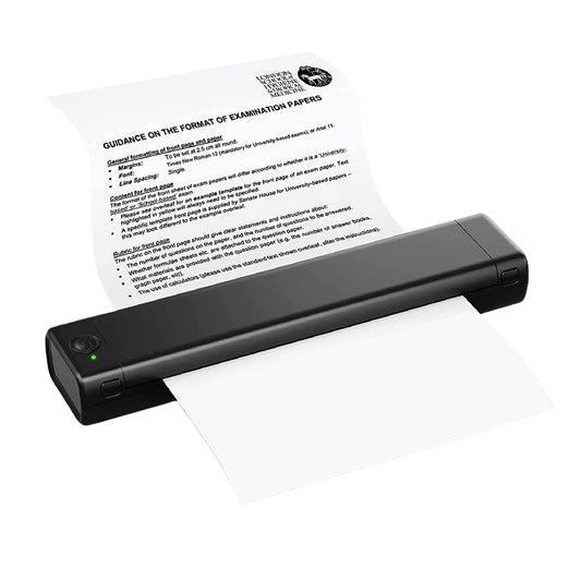 Imprimanta termica portabila A4, Bluetooth, USB, compatibila cu iOS/Android/Windows/MAC, printare termica directa, fara tus, aplicatie, baterie de 1200 mAh