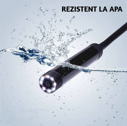 Endoscop cu camera video, cablu dur 3 metri, HD, Wi-Fi cu conectare la telefon, compatibil iOS sau Android, LED-uri diferite intensitati, rezistent la apa